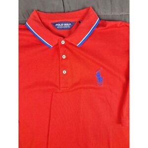 Polo Golf Ralph Lauren Red Rugby Polo Shirt Men's XL Big Pony Golfer County Club